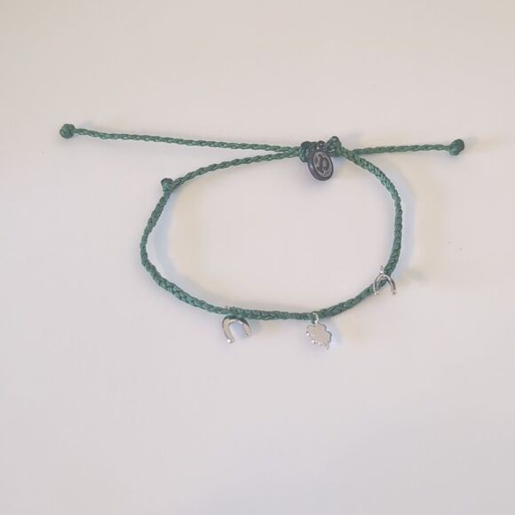 797 Pura Vida Green Charm Multi Strand Adjustable Slider Bracelet - Picture 3 of 4